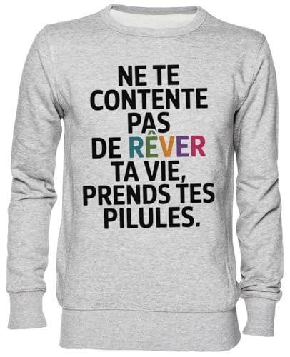 Sweat-shirt gris en jersey contre la monotonie vestimentaire, pull unisexe confortable