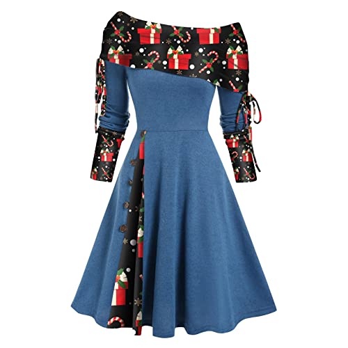 Damen Weihnachten Fancy Dress Weihnachten Kleider Weihnachten Retro Swing Kleider Für Damen Weihnachts Swing Kleid Plus Size Hässliches...