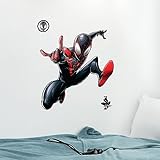 Wall Palz Marvel Miles Morales Wall Decal - Marvel Wall Stickers with 3D Augmented Reality Interaction - 21' Spider-Man Peel and Stick Bedroom Decor
