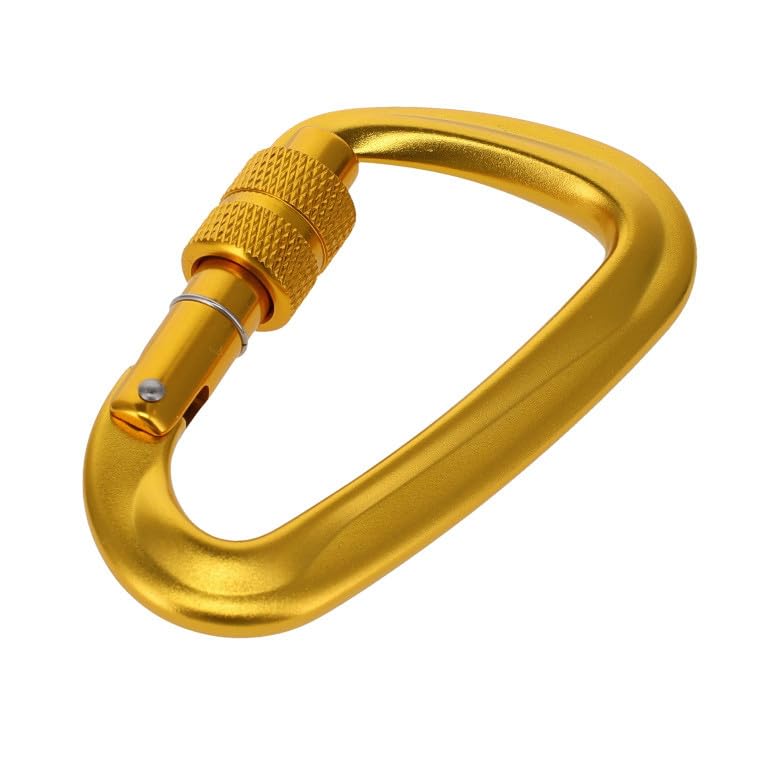 Buckleguy.com C5970 Gold Semi-Matte, Screw Lock Carabiner, Aluminum