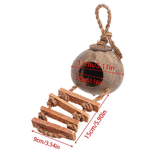 Bird Nest For Parakeets Naturals Coco Parrot Breeding Box Lovebird House Cage Play Hanging Toy With Ladder For Budgies Parakeet Cockatiels Conure Canary Finch Pigeon #TOP1