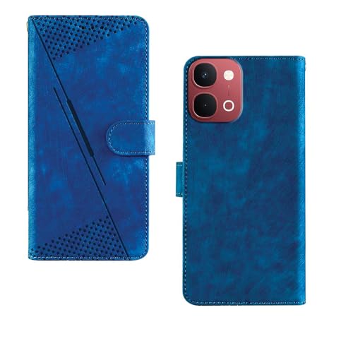 Image of amazon basics Vivo Y51 Pro 5G Flip Cover | Card Pockets Wallet & Stand | Flip Cover for Vivo Y51 Pro 5G (Executive Blue)