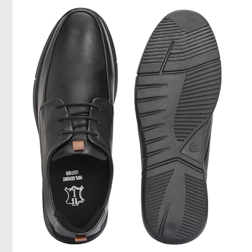 Image of Blue Leather by Centrino Genuine Leather Slip-On Men's Formal Shoe |Stylish with Soft Cushioned Insole |Trendy Non Lace-Up Design |Durable Leather with Anti-Skid Sole | Perfect for Formal Wear (4012)