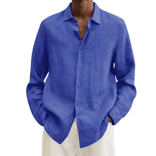 Guayabera Shirts for Men Casual Button-Down Shirts Long Sleeve Breathable Lightweight Camping Clothes Summer 2025
