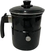 Leiteira, Fervedor de Leite com Apito 1,0L na cor preta.