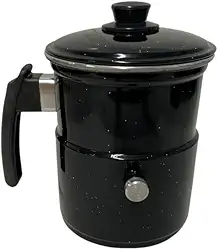 Leiteira, Fervedor de Leite com Apito 1,0L na cor preta.