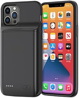 NEWDERY Battery Case for iPhone 12 Pro & iPhone 12, 4800mAh Slim Portable Protective Charging Cover, Rechargeable Extended Power Charger Case for iPhone 12 Pro & iPhone 12 (6.1 inch) Black