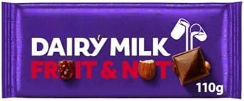 Dairy Milk Chocolate Fruit & Nut Bar 110G Pack of 2 Delicious Tasty And Twisty Treat Gift Hamper For Birthday,Christmas,Easter