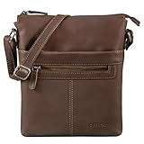 STILORD Morgan Sac à Main Femmes Bandoulière Cuir Petit Sacoche Bandoulière Crossbody Bags Sac á l'Épaule Sac Travail pour Tablets 9,7 Pouces Cuir Véritable Couleur:Havanna   Marron
