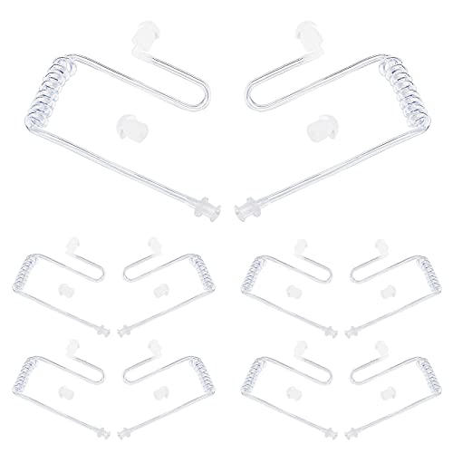 HYSHIKRA Tube d'air Acoustique Secret de Remplacement Compatible avec Les Oreillettes de sécurité pour Talkie-walkie du FBI Motorola Kenwood Baofeng (10 pièces, Transparent)
