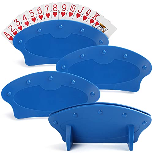 Lotfancy Card Holders For Playing Cards, 4-Pack Playing Card Holder For Adults, Kids, Seniors, Plastic, Hands Free, For Family Card Game Nights, Canasta, Poker Parties #TOP5
