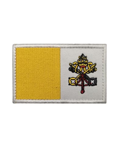 Patch do brasão da Cidade do Vaticano - Patch tático bordado, com mochila, chapéu, jaqueta, gancho e