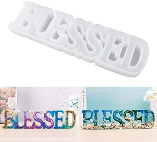 LET'S RESIN Word Sign Molds-Blessed Molds, Silicone Resin Molds for Resin Casting, Epoxy Resin Molds for Desk/Table/Room Decor