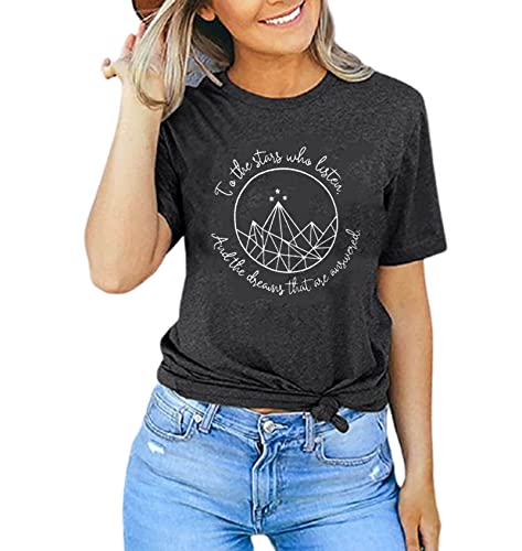 Acotar Velaris Shirt Tee Tops Women Night Court Symbol Tee Tops Funny Letter Printed Short Sleeve Tee Gifts Shirts3