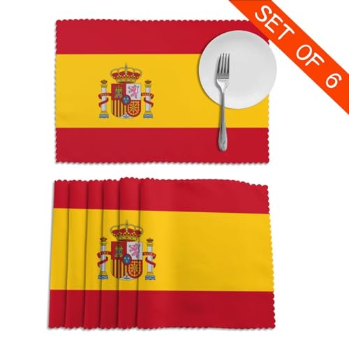 Sets de table drapeau espagnol lavables pour protéger et décorer la table - 5