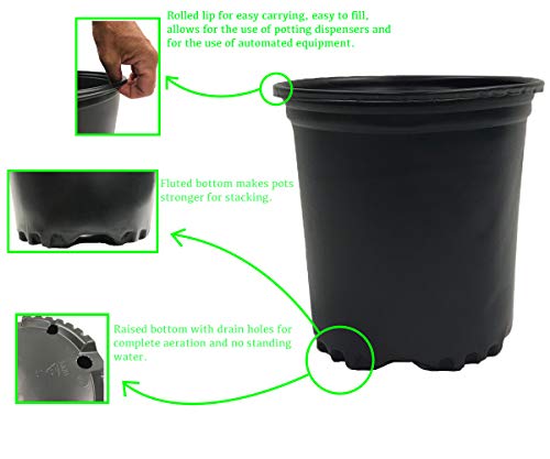 Viagrow ½ Gallon Nursery Pots, 0.62 Gal/2.37 Liters/144Cu In. 48-Pack #TOP3
