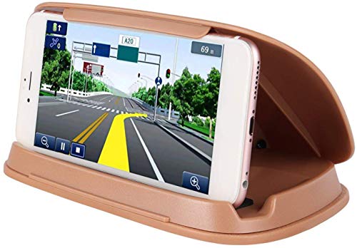 Bosynoy Phone Holder for Car, GPS Holder for Car Dashboard, Universal Car Phone Mount Compatible for Smart Cell Phones - Brown
