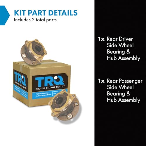 Image of TRQ 2 Piece Rear Wheel Bearing & Hub Assembly Set AWD Compatible with 2003-2014 Volvo XC90