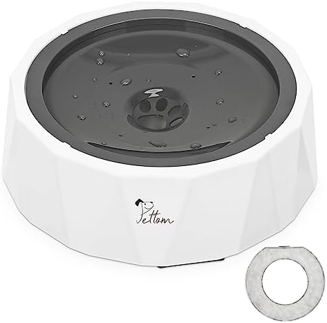 PETTOM No Spill Dog Water Bowl with Filter, Splash Free Dog Water Bowl Slow Drink, Floating Water Bowl Mess Free for Dogs Cats Pets-1.5L (water bowl)