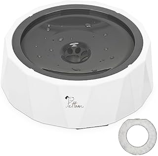 PETTOM No Spill Dog Water Bowl with Filter, Splash Free Dog Water Bowl Slow Drink, Floating Water Bowl Mess Free for Dogs Cats Pets-1.5L (water bowl)