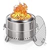 CIAYS Smokeless Firepit, 19 Inch Fire Pit for Camping with Patented Technology, Portable Fire Pit for Outside with Steel Grill Rack, Fire Poker, and Bag, Easy Setup and Storage, Wood Burning