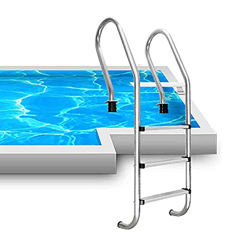 Escalera para piscina acero inoxidable con 3 peldaños antideslizantes miniatura 1