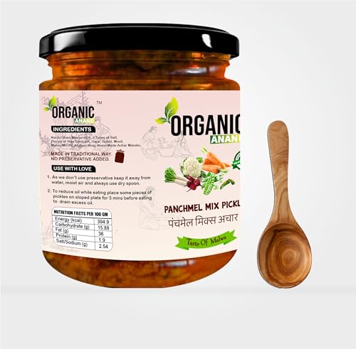 Image of Organic Anand Natural Panchmel Pickle (Mixed Veg Aachar) Spicy, Tangy & Tasty Achaar (Beetroot, Mooli, Matar Gajar, Gobhi, Shalgam ka Achar) Homemade Pickle (500Gm)