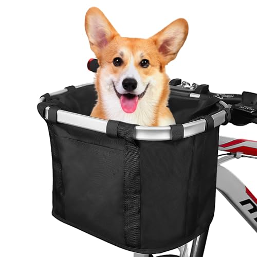 Bike Basket Detachable, Dog Bag for Bike Front Handlebar, Multi-P...