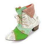 TMA Damen Stiefeletten, Grün-Beige, 6106.5-42