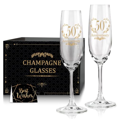 50th Anniversary Champagne Flutes Set