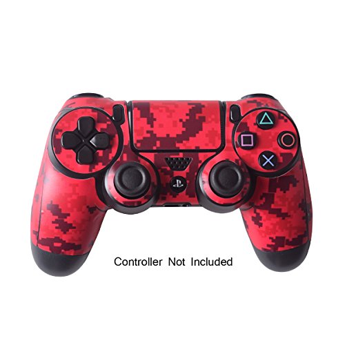 Gamexcel Skins Compatible With Ps4 Controller - Stickers Compatible With Playstation Dualshock 4 - Decals Cover Skin Accessories Compatible With Ps4 Slim Controllers - Digicamo Red #TOP3