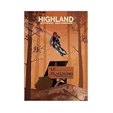 Highland Mountain Bike Poster 12inch x 16 inch