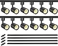 VANoopee 12-Light LED Track Lighting Kit with 13FT H Type Track Lighting Rail, Dimmable LED Track Light Heads Modern Kitchen Track Lighting Fixtures Ceiling Spot Light 3000K 24° CRI90+ 10W 800lm Black