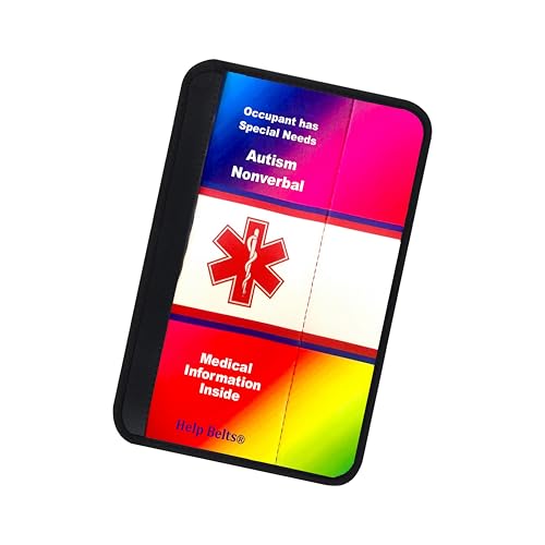 Autism Medical Alert Seatbelt Cover Rainbow