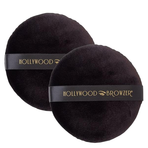 Hollywood Browzer Beauty Deluxe Microfibre Beauty Puff - Powder Puff For Makeup Application (Pack of 2), pink, 1 count (Pack of 2)