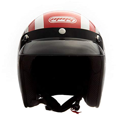 Mmg Motorcycle Cruiser 3/4 Shell Open Face Helmet Snap-On Visor, Stars And Stripes American Patriot, Xl, Includes Goggles #TOP5