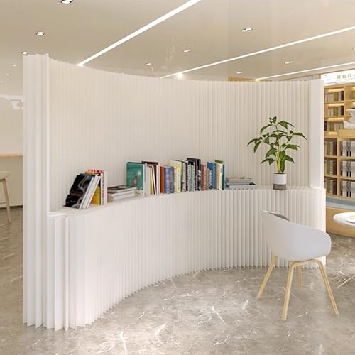 Biombo divisor de ambientes plegable, 500 x 43 x 180 cm, versátil partición de pared para el hogar, oficina, venta al por menor y eventos, elegante solución de separación de habitaciones de papel
