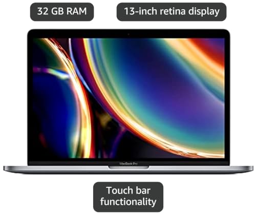Image of Apple Mid 2020 MacBook Pro with 2.3GHz Intel Core i7, 13-inch, 32GB RAM, 512GB SSD Space Gray (Renewed)