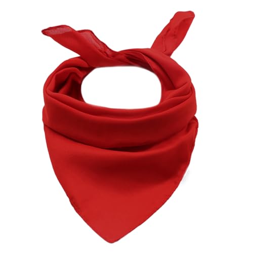 Gsyziux 21"X 21" Bandanas for Men Women, Solid Color Mens Neckchiefs for Beach Vacation Travel Daily (Red)