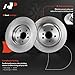 A-Premium Front Vented and Rear Solid Disc Brake Rotors + Ceramic Pads Kit Compatible with Select Mercedes-Benz Models - W166 Series GLE300d/GLE400 2016, GLE350 2016-2018, ML250, ML350, ML400