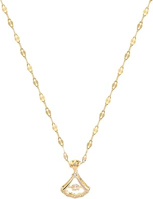 Ginkgo Leaf Pendent Necklaces for Women Boho Crystal Fan Necklace Jewelry