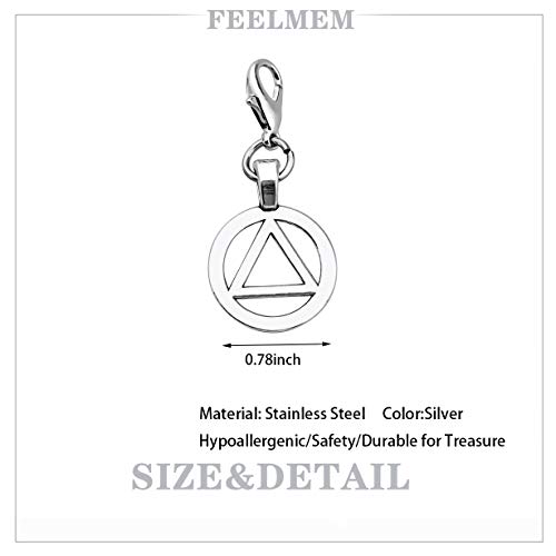 FEELMEM AA Recovery Jewelry AA Sobriety Charm Zipper Pull Alcohol Anonymities Gifts Sober Sobriety Charm Sobriety Gifts2
