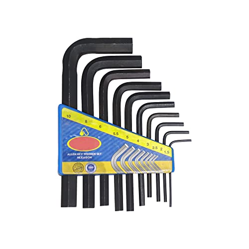 Image of Electronic Spices Universal Hexagonal or Allen L Shape Socket Wrench Key Set of 10 Pieces