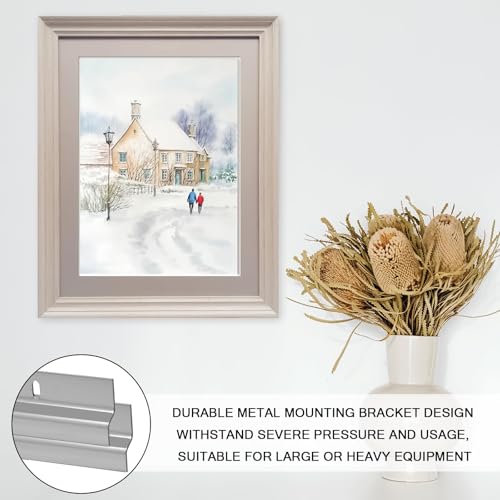 Image of Z Clips French Cleat Picture Hanger Aluminum French Cleat Hanger Heavy Duty Picture Hangers Wall Mounting Mirror Hanging Hardware Z Clip Mirror Hanger for Artwork, Wall Painting (12 inch-1Pair)