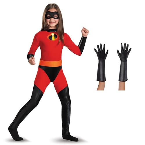 Disguise Violet Classic Costume and The Incredibles Gloves Bundle Child Size M (7-8)