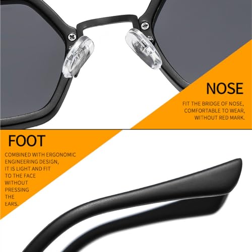 Retro Polygon Sunglasses Women Fashion Clear Ocean Gradient Lens Eyewear Men Trending Punk Sun Glasses Shades UV400，L185194