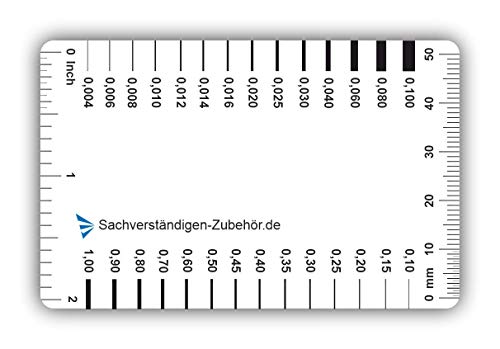 Crack Ruler Inch Sachverstndigen-Zubehr Crack Width Ruler Feeler Gauges [Inch Card crack ...