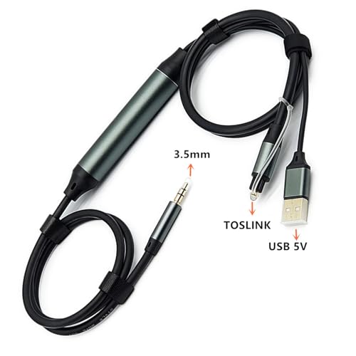 Cable convertidor de sonido digital a analógico DAC USB para dispositivos de audio con jack de 3.5mm 6