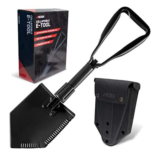 TAC9ER Entrenching Tool Shovel 23” - Portable, Metal, Tactical Military Shovel with Serrated Steel Blade for Camping, Backpacking, Gardening, Emergencies, Survival, and Heavy Duty Use