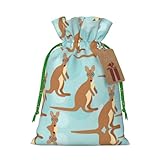 Cordones navideños divertidos para bolsa con estampado de zoológico de canguro, bolsas para envolver regalos, se aplican a bodas, Pascua, fiestas de vacaciones